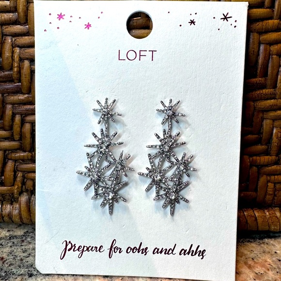 Loft- Rhinestone Star drop earrings, NWT - Picture 2 of 5